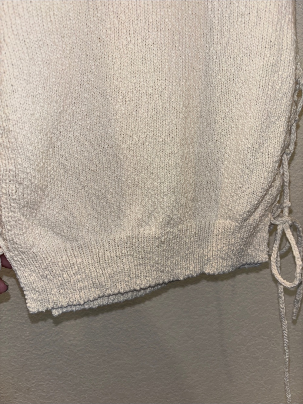 Urban Outfitters Cream Sleeveless Knit Tank with Side Ties - Picture 6 of 7